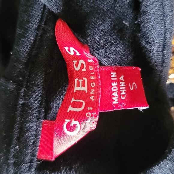 Guess - Black - Cropped - Hooded Sweatshirt - S - Picture 4 of 4